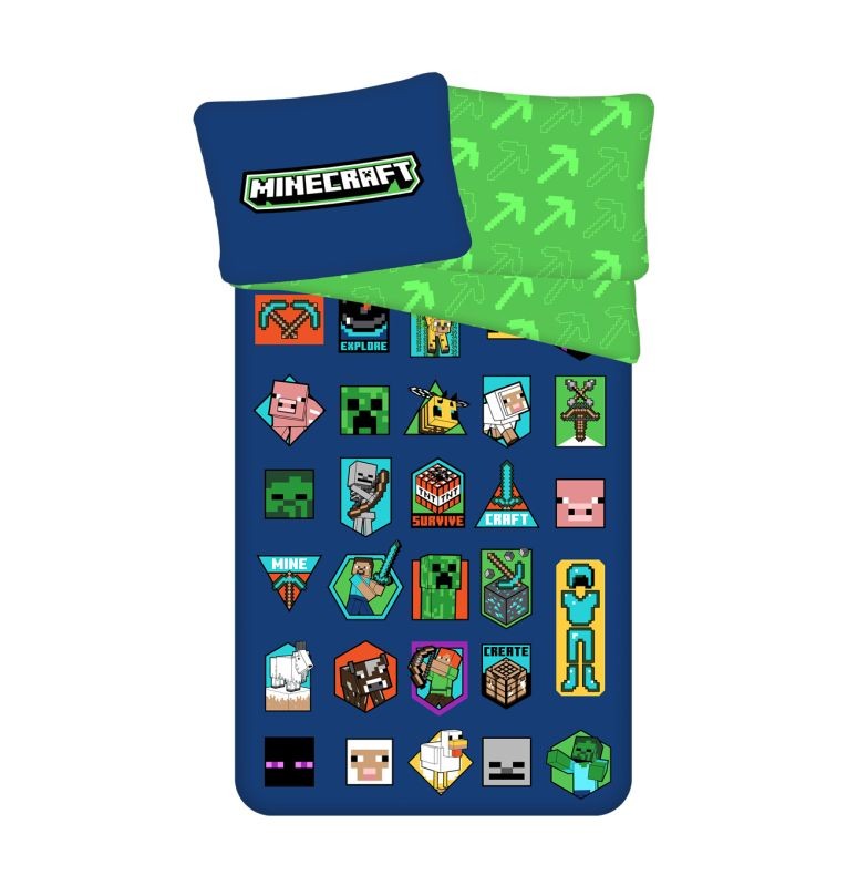 Posteľné obliečky Minecraft Badges