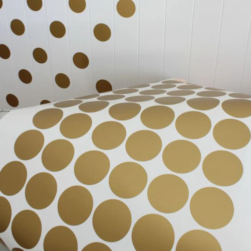 Nálepka na stenu Zlaté bodky 45 kusov v balení