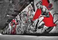 Luxusná fototapeta 10517 Grunge Graffiti Black White Red