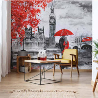 Luxusn fototapeta 11471 London Red Black White Art Painting