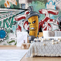 Luxusn fototapeta 1397 Graffiti Street Art Yellow