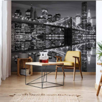 Luxusn fototapeta 1819 New York City Skyline Brooklyn Bridge Black And White