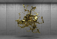 Luxusná fototapeta 2802 3D Molten Metal Gold Betón