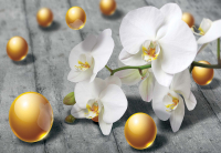 Luxusn fototapeta 3067 Abstract 3D Design Yellow Balls Orchids