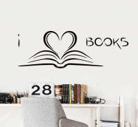Nálepka na stenu I love books
