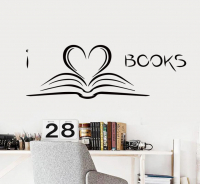 Nlepka na stenu I love books