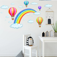 Nálepka na stenu Dúha a lietajúce balóny