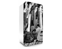 Samolepiaca fototapeta na chladnièku FR-035 Èiernobiele gitary