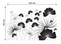 Nálepka na nábytok Čiernobiele kvety DS-B42