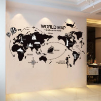 Nálepka na stenu Mapa sveta