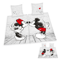 Posteľné obliečky Mickey a Minnie Love sada na 2 postele