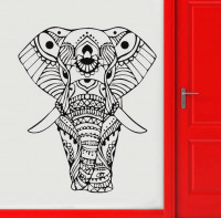 Nlepka na stenu Mandala Slon Black