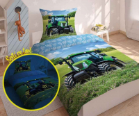 Poste¾né oblieèky Traktor svietiaci v tme zelený