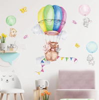 Nálepka na stenu Zvieratká v balóne colours