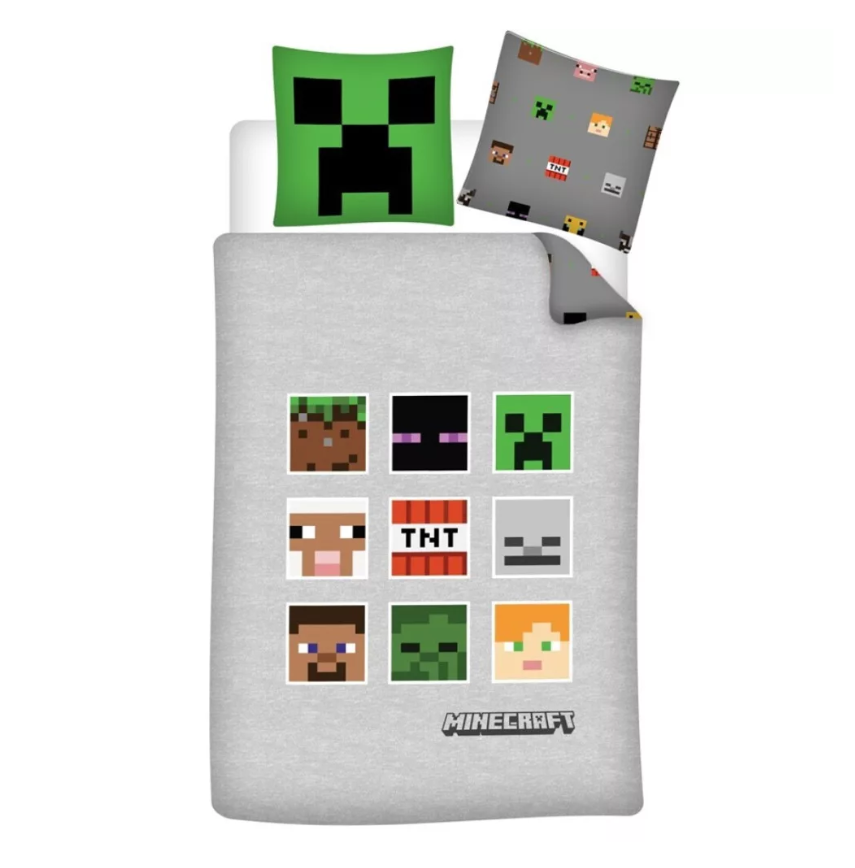 Posteľné obliečky Minecraft Grey