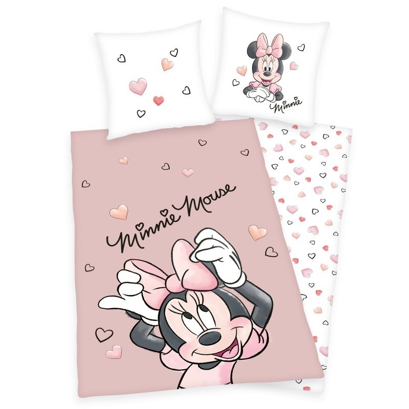 Posteľné obliečky Minnie Mouse Srdce
