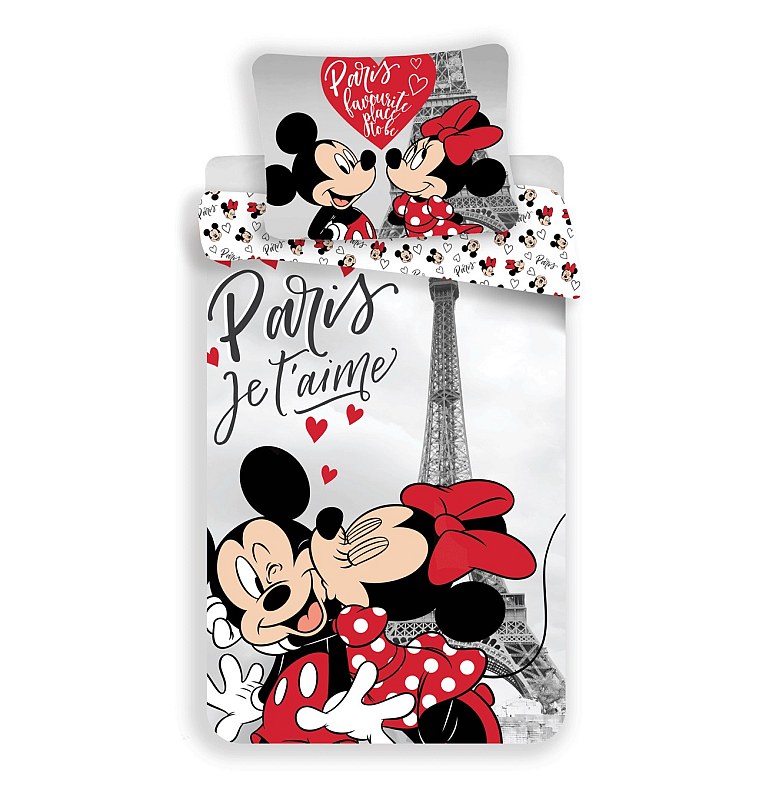 Posteľné obliečky Mickey a Minnie v Paríži