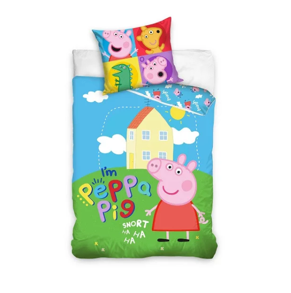 Posteľné obliečky Peppa Pig Domček