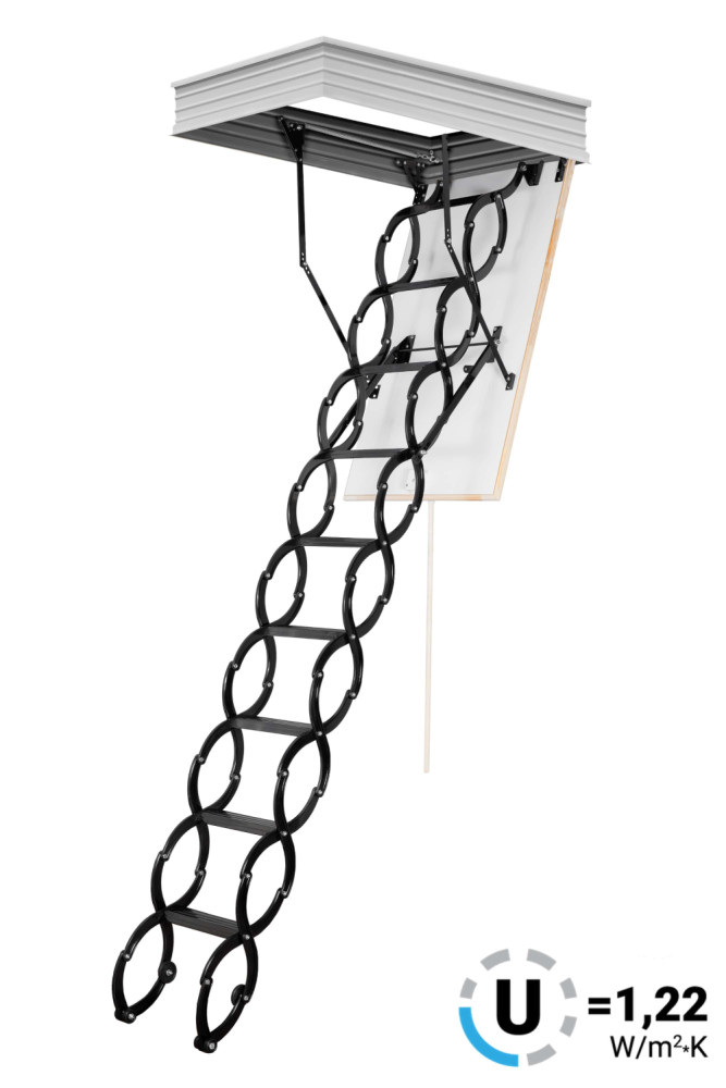 Podkrovné schody OMAN FLEX TERMO METAL BOX 130X60 H290 FSC TSS30140