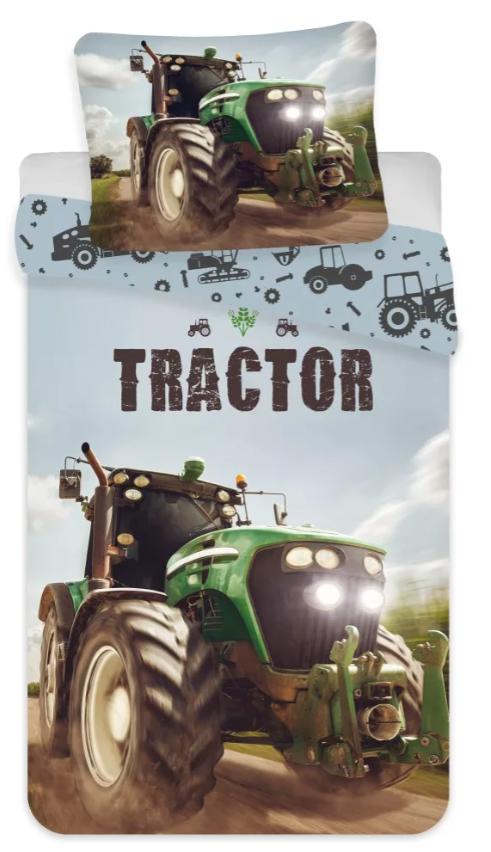 Posteľné obliečky Traktor zelený III